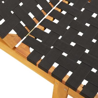 Ligbed massief acaciahout en stof zwart