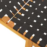 Ligbed massief acaciahout en stof zwart - thumbnail