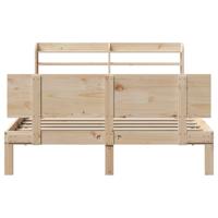 Bedframe met hoofdbord massief grenenhout 160x200 cm - thumbnail