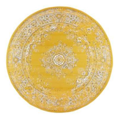 Interieur05 Rond Vintage Vloerkleed Keshan Geel - 190 cm