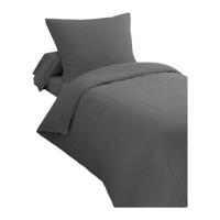 Dekbedovertrekset 2-delig - HOME LINGE PASSION - HP72077 - 82 g microvezel - 140 x 200 cm - Antracietgrijs - thumbnail