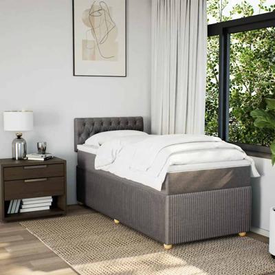 Boxspring met matras stof taupe 90x190 cm