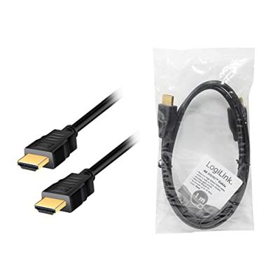 LogiLink HDMI AV Aansluitkabel [1x HDMI-stekker - 1x HDMI-stekker] 1 m Zwart