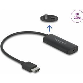 DeLOCK 64212 video kabel adapter 0,18 m HDMI Type A (Standaard) USB Type-C + Micro-USB Zwart