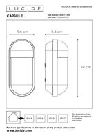 Lucide CAPSULE - Wandlamp Binnen/Buiten - 1xE27 - IP54 - Zwart - thumbnail