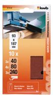 kwb 817980 Schuurpapier Korrelgrootte (num) 40, 80, 240 (l x b) 186 mm x 93 mm 10 stuk(s) - thumbnail