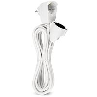 REV 0016150114 Stroom Verlengkabel Wit 5.00 m H05VV-F 3G 1,5 mm² - thumbnail