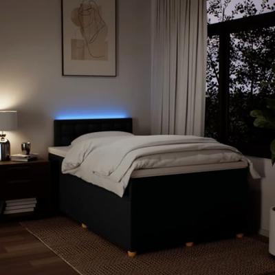 Boxspring met matras stof zwart 120x190 cm