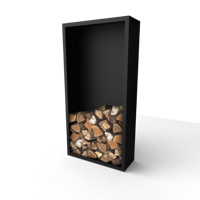 Beltza zwarte Houtopslag met achterwand 1000 x 385 x 2000 mm Geroba - Geroba - thumbnail