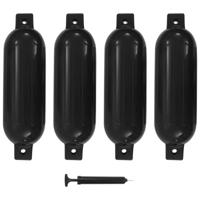 VidaXL Bootstootkussens 4 st 51x14 cm pvc zwart - thumbnail