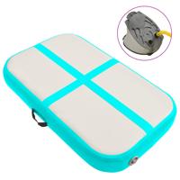 VidaXL Gymnastiekmat met pomp opblaasbaar 60x100x10 cm pvc groen - thumbnail