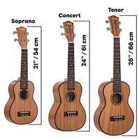 Cascha HH 2027 Premium Mahogany sopraan ukelele set (4-talig) - thumbnail