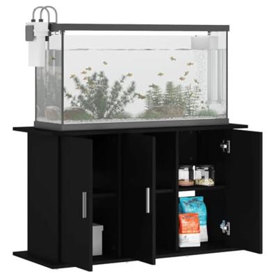 Aquariumstandaard 101x41x58 cm bewerkt hout zwart - thumbnail