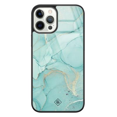 iPhone 12 Pro glazen hardcase - Touch of mint iPhone 12 Pro glazen hardcase - Touch of mint