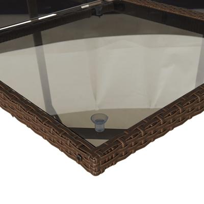 5-delige Tuinset met kussens poly rattan bruin - thumbnail