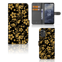 Nokia G60 Hoesje Gouden Bloemen - thumbnail