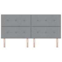 LED-hoofdbord met LED -striplichten Lichtgrijs 200 cm Stof - thumbnail