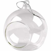 Creativ Company Glas ornament met opening, d 8 cm, 6 stuk/ 1 doos - thumbnail