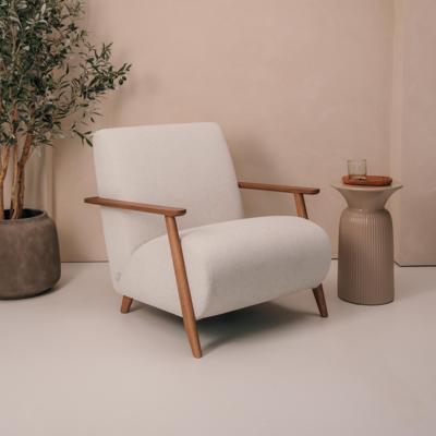 Kave Home Fauteuil 'Meghan' Chenille, kleur Beige/Bruin