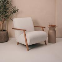 Kave Home Fauteuil 'Meghan' Chenille, kleur Beige/Bruin - thumbnail