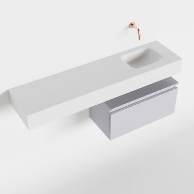 MONDIAZ ANDOR 60cm toiletmeubel cale. LEX 120cm wastafel talc rechts geen kraangat