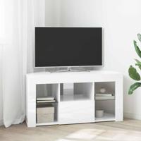 Hoek LED TV Kast Hoogglans Wit 104 x 40 x 50 cm Bewerkt hout - thumbnail