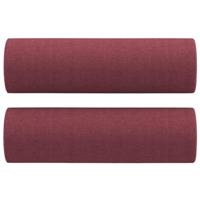 Tweezitsbank met sierkussens 140 cm stof wijnrood - thumbnail