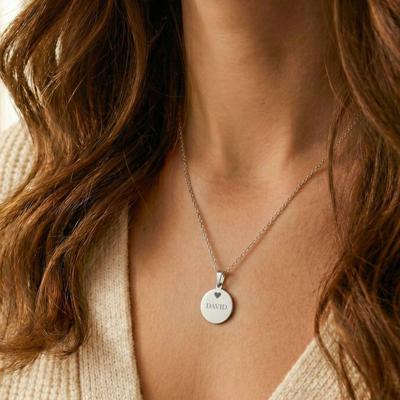Ketting ronde hanger met tekst - zilver Ketting ronde hanger met tekst - zilver