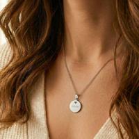 Ketting ronde hanger met tekst - zilver - thumbnail
