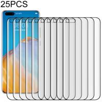 25 pc's voor Huawei P40 Pro 9H HD 3D Curved Edge Tempered Glass Film (Zwart) - thumbnail