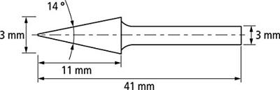 PFERD TOOLS 21214183 Freesstift Hardmetaal Spitse kegel Lengte 41 mm Afmeting, Ø 3 mm Werklengte 11 mm Schachtdiameter 3 mm 1 stuks