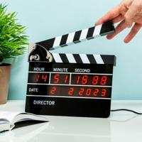 Filmklapper Wekker - 22x22 cm - Hollywood Design - thumbnail