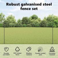 VidaXL Hek met paal grijs 1,4 x 25 m staal - thumbnail