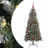 Kunstkerstboom met 150 LED Groen 120 cm PVC en Plastic en Staal - thumbnail