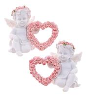 Cherubijn Roze Rozen Hart - thumbnail