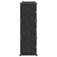 Opbergmeubel met 9 vakken en deuren polypropeen zwart - thumbnail