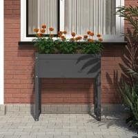 VidaXL Plantenbak 78x40x81 cm massief grenenhout grijs - thumbnail