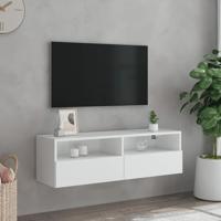 Tv-wandmeubel 100x30x30 cm bewerkt hout wit - thumbnail