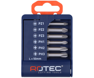 Rotec Bitset | 6-delig | E6.3 x 50mm | PH-PZ - 825.0120