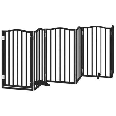 Hondenhek inklapbaar 9 panelen 450 cm populierenhout zwart - thumbnail