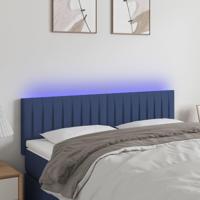 Hoofdbord LED 144x5x78/88 cm stof blauw - thumbnail
