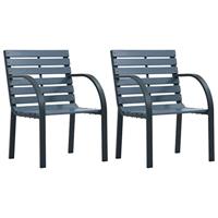 Tuinstoelen 2 st hout grijs - thumbnail
