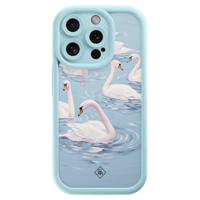 iPhone 14 Pro blauwe case - Zwanen - thumbnail