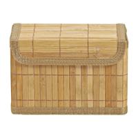 Opbergmand met deksel - bamboe - 14x20x10 cm - thumbnail