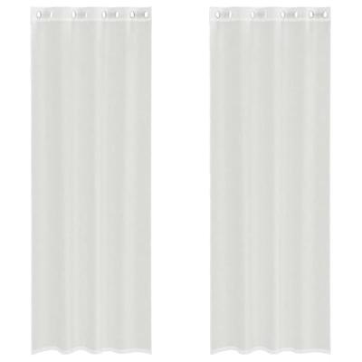 Gordijnen voile met doorvoertules 2 st wit Gordijnen voile met doorvoertules 2 st wit