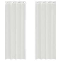 Gordijnen voile met doorvoertules 2 st wit - thumbnail