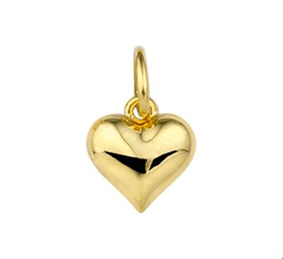 Hanger Hartje geelgoud 7 x 7,5 mm