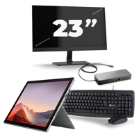 Microsoft Surface Pro 7 - Intel Core i7-10e Generatie - 12 inch - 16GB RAM - 256GB SSD - Windows 11 Home + 1x 23 inch Monitor - thumbnail