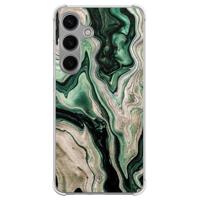 Samsung Galaxy S24 shockproof hoesje - Green waves - thumbnail