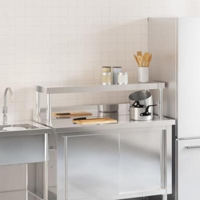 VidaXL Verhoging voor werktafel 110x30x35 cm roestvrij staal